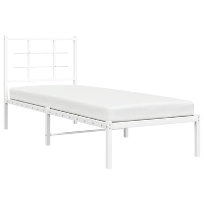 Giroletto senza Materaso con Testiera Metallo Bianco 75x190 cm
