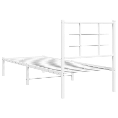 Giroletto senza Materaso con Testiera Metallo Bianco 75x190 cm