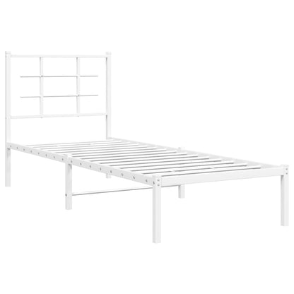 Giroletto con Testiera Metallo Bianco 80x200 cm