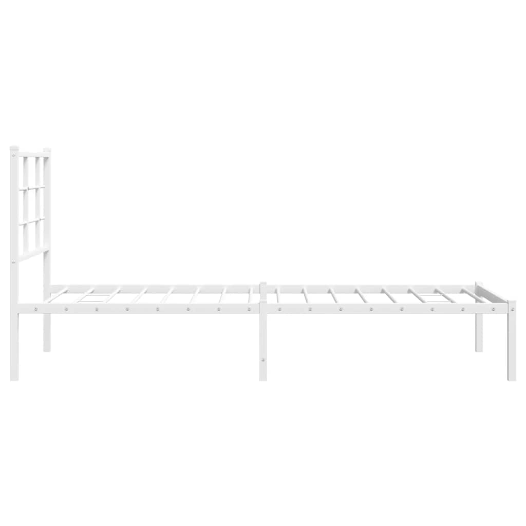 Giroletto con Testiera Metallo Bianco 80x200 cm