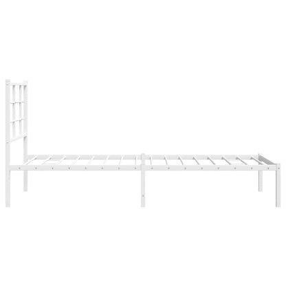 Giroletto con Testiera Metallo Bianco 80x200 cm