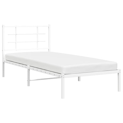 Giroletto con Testiera Metallo Bianco 90x190 cm
