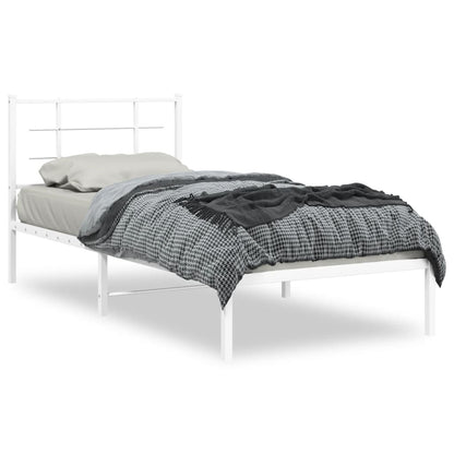 Giroletto con Testiera Metallo Bianco 90x200 cm | homemem39