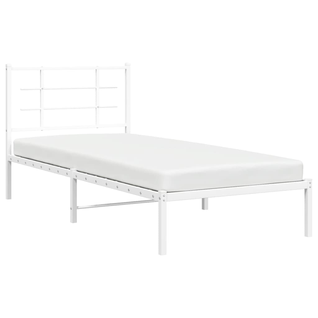 Giroletto con Testiera Metallo Bianco 90x200 cm