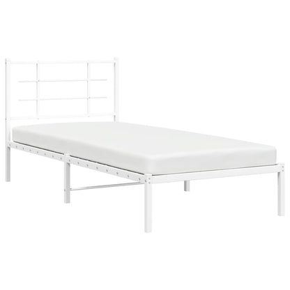 Giroletto con Testiera Metallo Bianco 90x200 cm