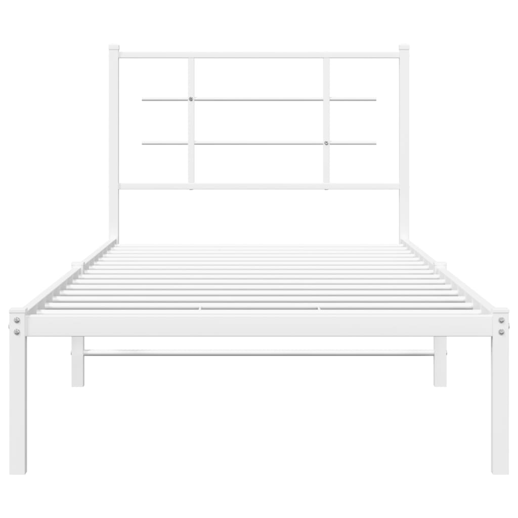 Giroletto con Testiera Metallo Bianco 90x200 cm | homemem39