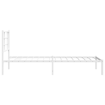Giroletto con Testiera Metallo Bianco 90x200 cm | homemem39