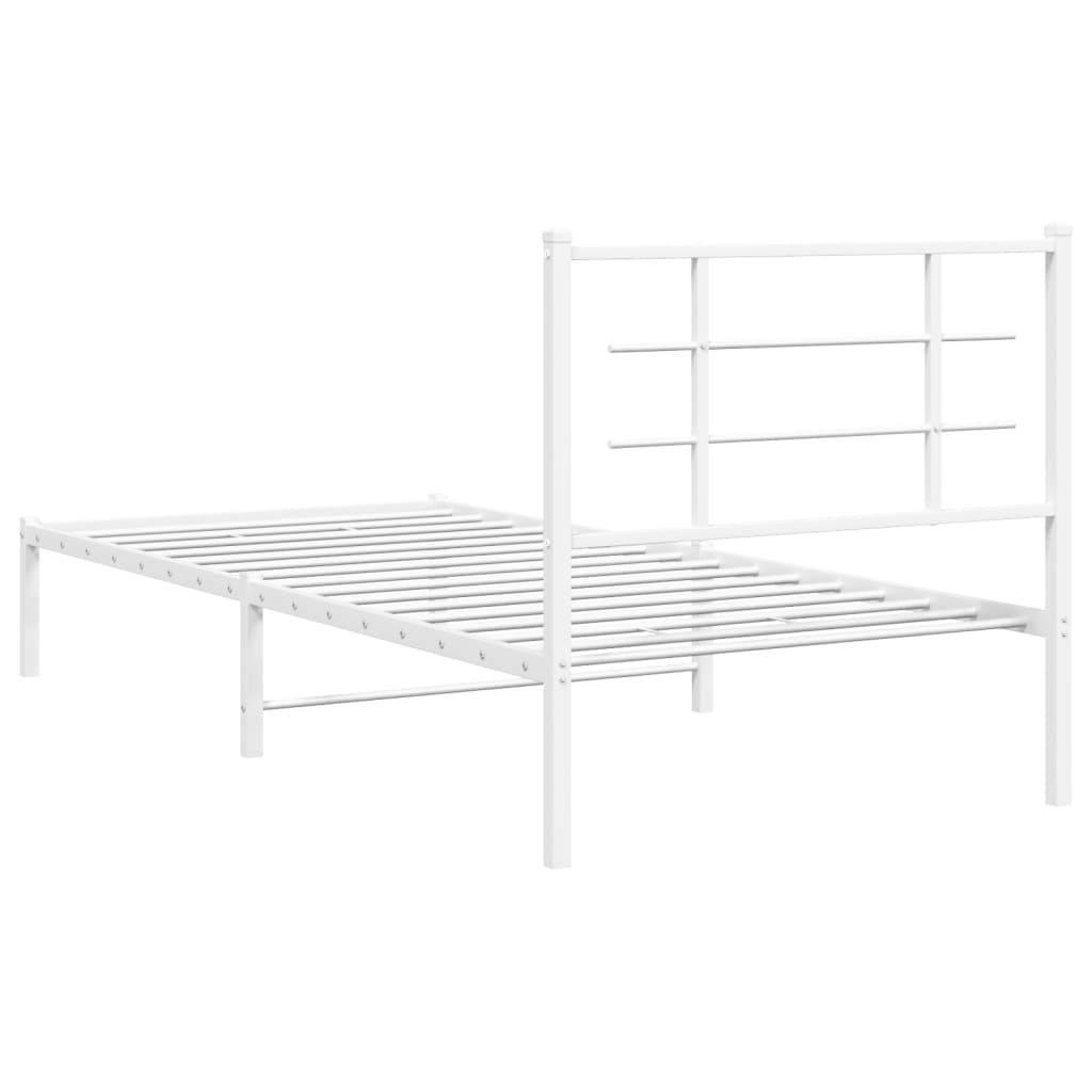 Giroletto con Testiera Metallo Bianco 90x200 cm | homemem39