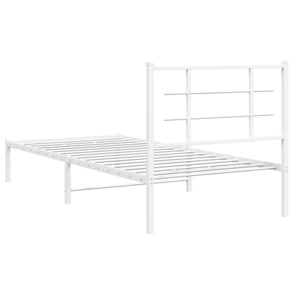 Giroletto con Testiera Metallo Bianco 90x200 cm | homemem39