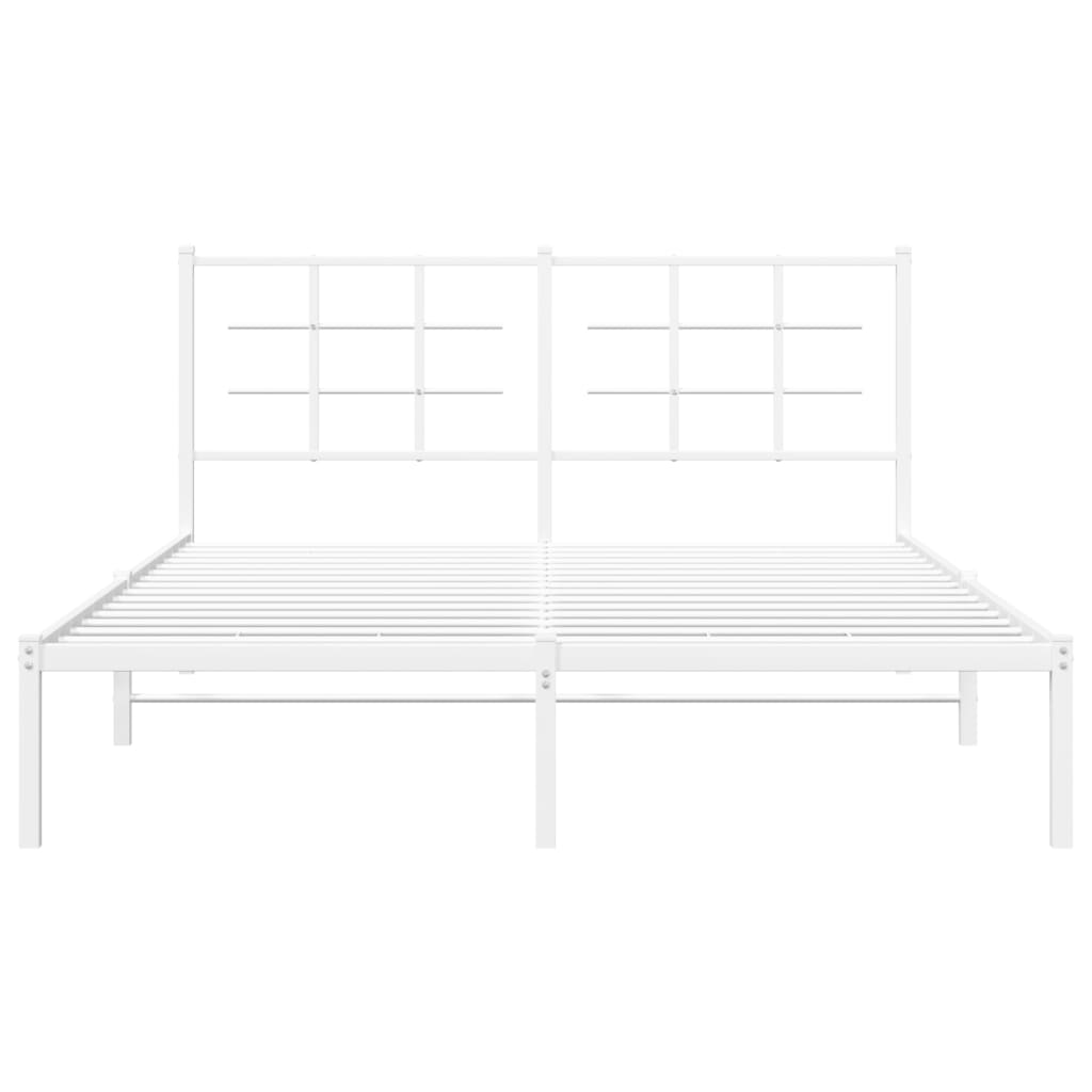 Giroletto con Testiera Metallo Bianco 150x200 cm | homemem39