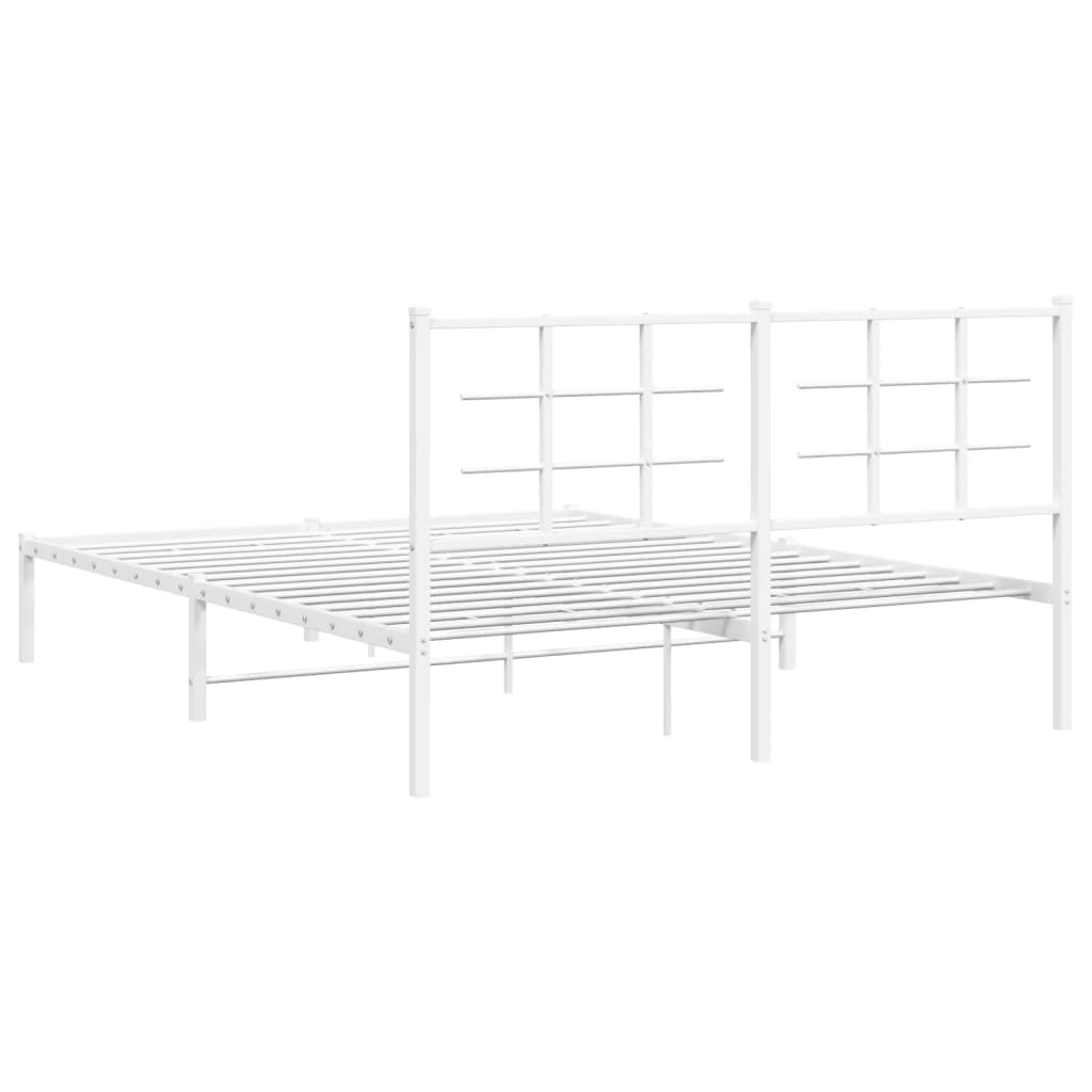 Giroletto con Testiera Metallo Bianco 160x200 cm | homemem39