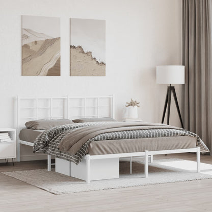 Giroletto con Testiera Metallo Bianco 160x200 cm | homemem39
