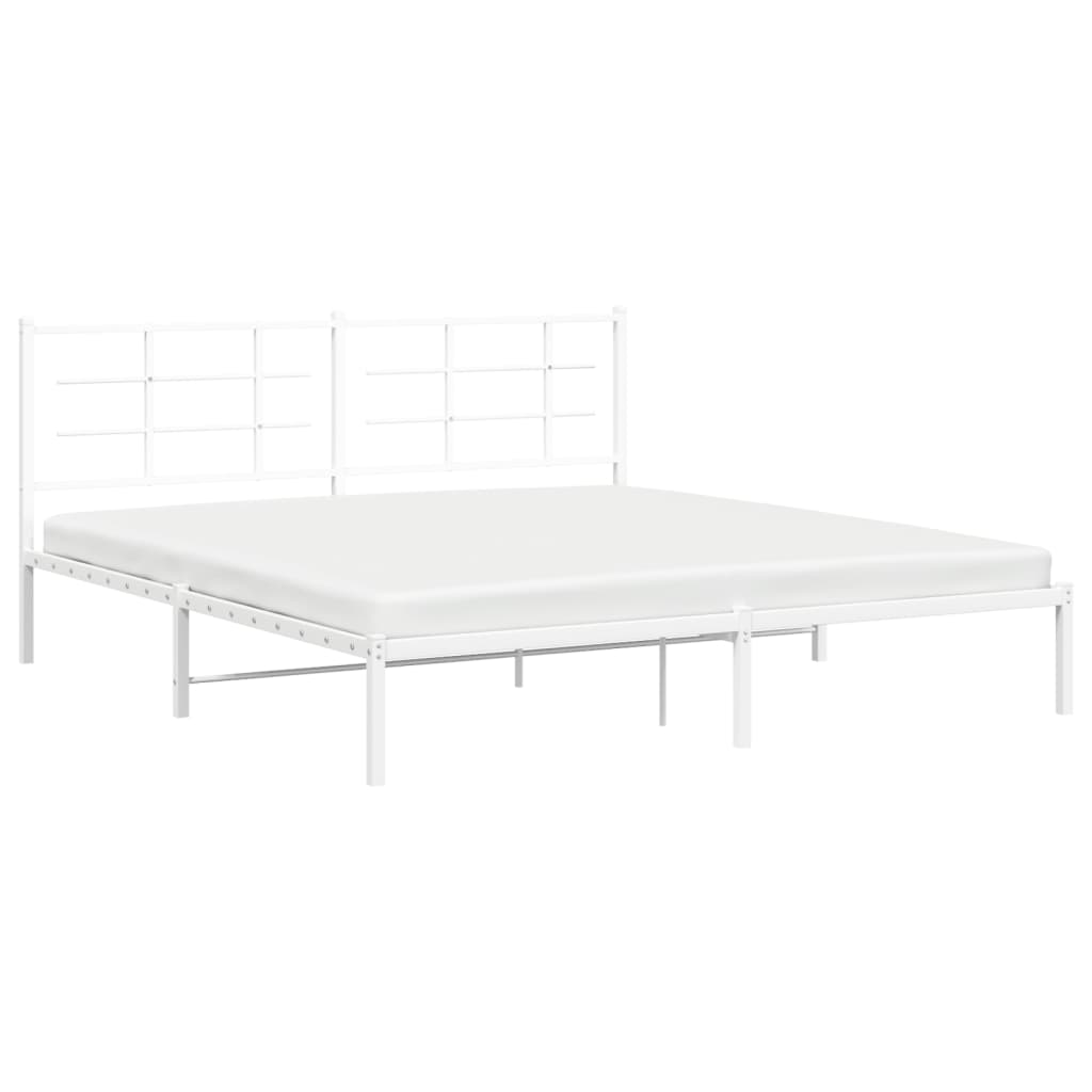 Giroletto con Testiera Metallo Bianco 180x200 cm