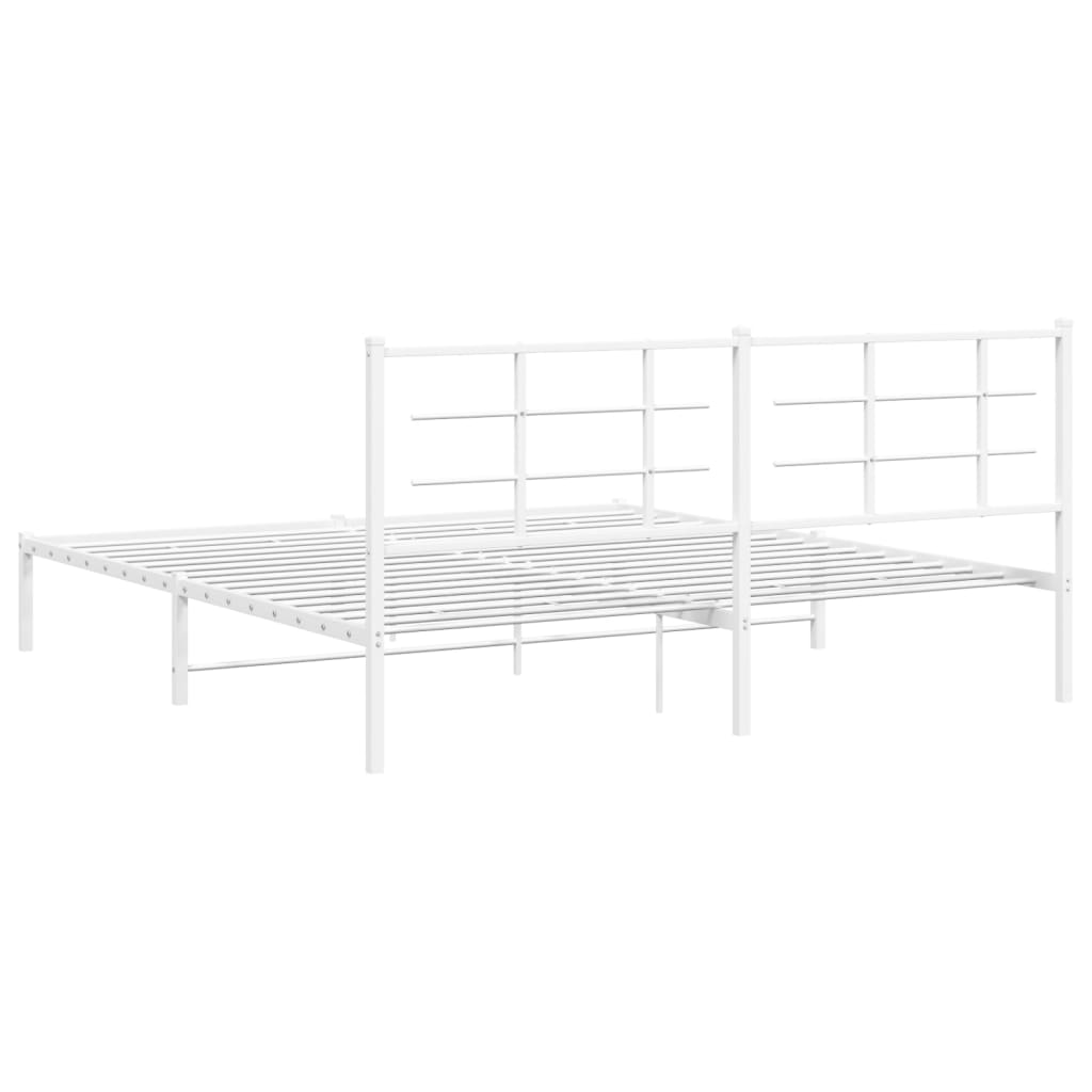 Giroletto con Testiera Metallo Bianco 180x200 cm | homemem39