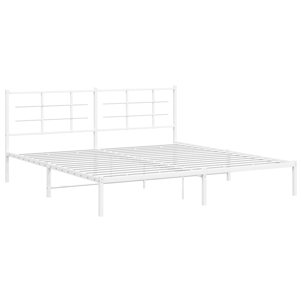 Giroletto con Testiera Metallo Bianco 200x200 cm | homemem39