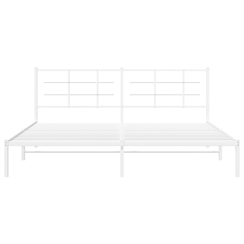 Giroletto con Testiera Metallo Bianco 200x200 cm | homemem39