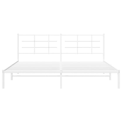 Giroletto con Testiera Metallo Bianco 200x200 cm | homemem39
