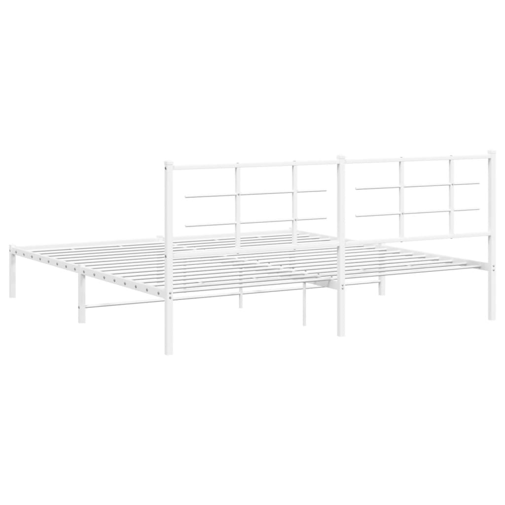 Giroletto con Testiera Metallo Bianco 200x200 cm | homemem39