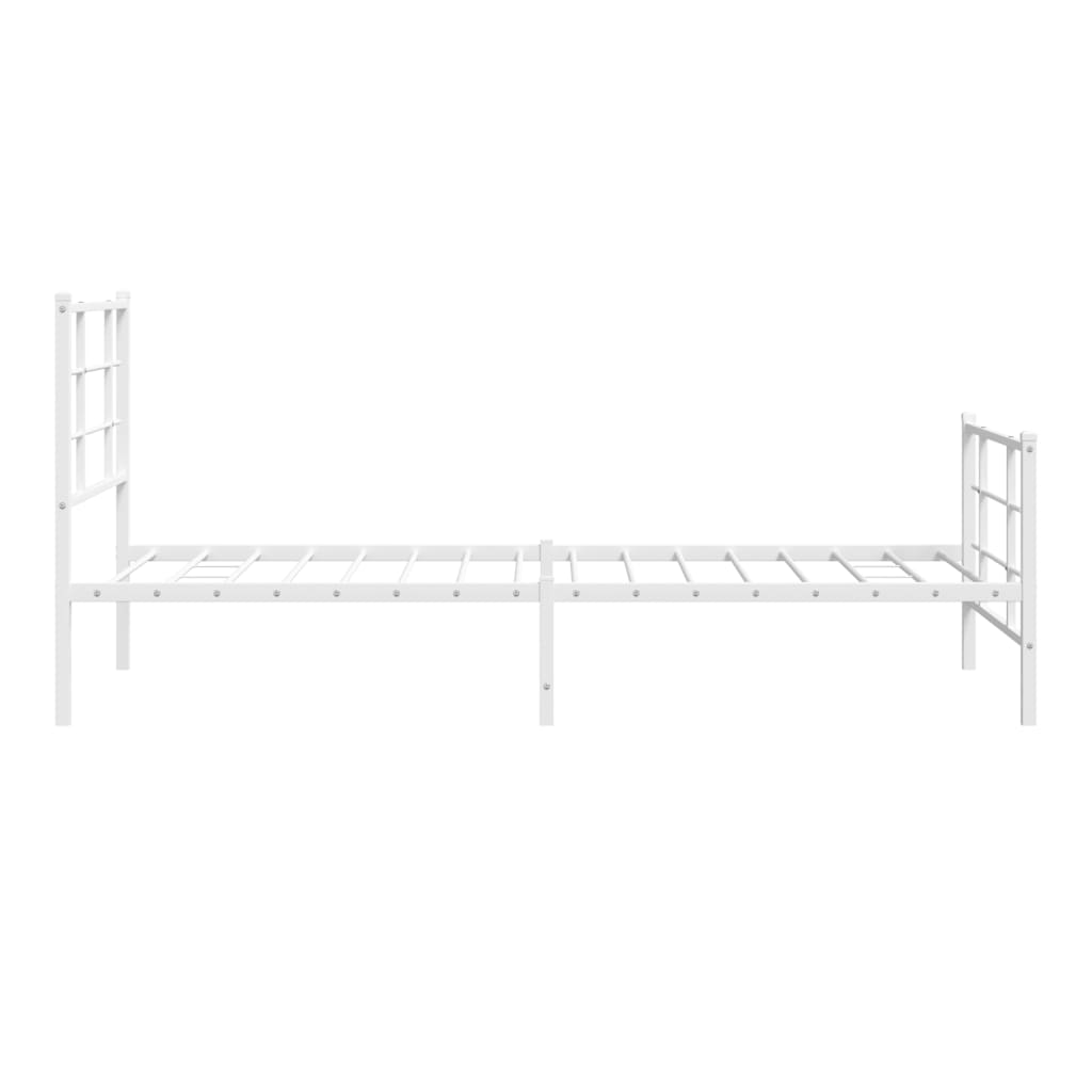 Giroletto con Testiera e Pediera Metallo Bianco 90x190 cm