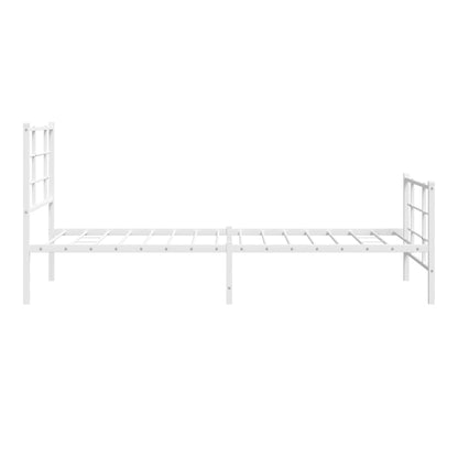 Giroletto con Testiera e Pediera Metallo Bianco 90x190 cm