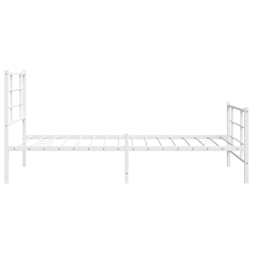 Giroletto con Testiera e Pediera Metallo Bianco 100x200 cm | homemem39