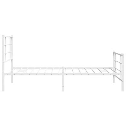 Giroletto con Testiera e Pediera Metallo Bianco 100x200 cm | homemem39