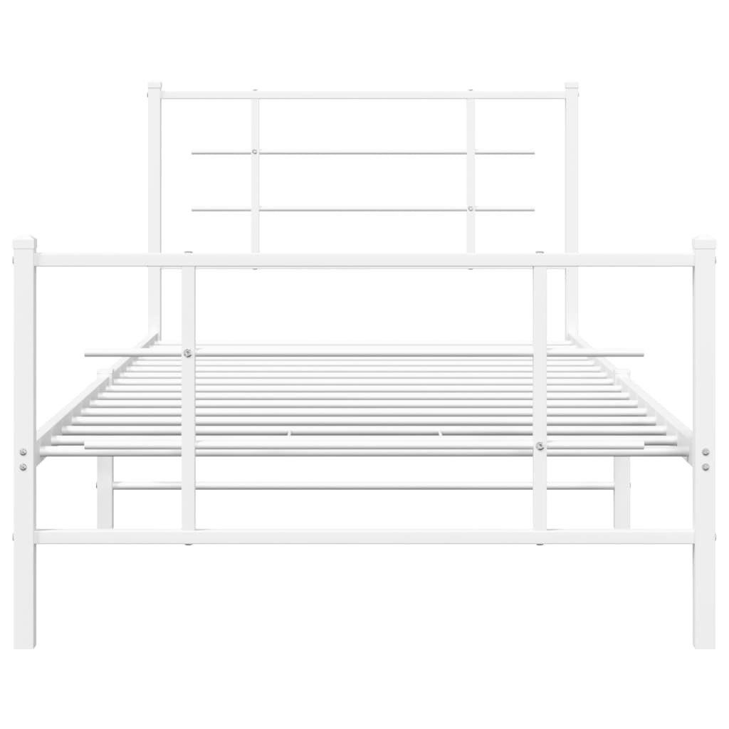 Giroletto con Testiera e Pediera Metallo Bianco 107x203 cm - homemem39