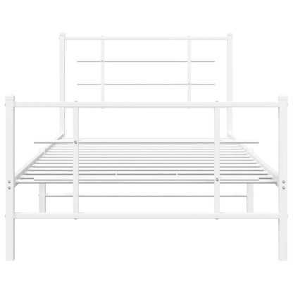Giroletto con Testiera e Pediera Metallo Bianco 107x203 cm - homemem39