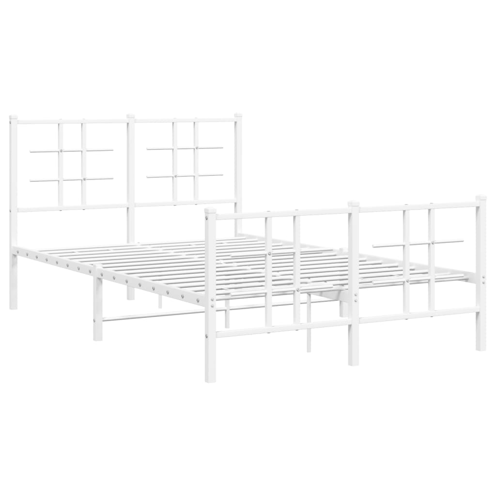 Giroletto con Testiera e Pediera Metallo Bianco 120x200 cm | homemem39