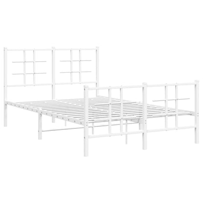 Giroletto con Testiera e Pediera Metallo Bianco 120x200 cm | homemem39