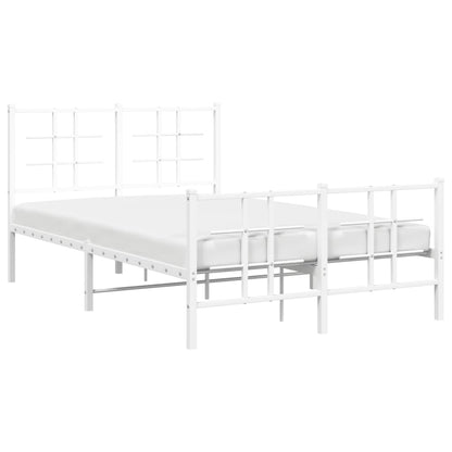 Giroletto con Testiera e Pediera Metallo Bianco 120x200 cm
