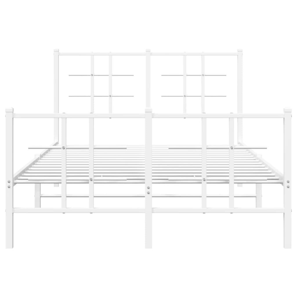 Giroletto con Testiera e Pediera Metallo Bianco 120x200 cm | homemem39