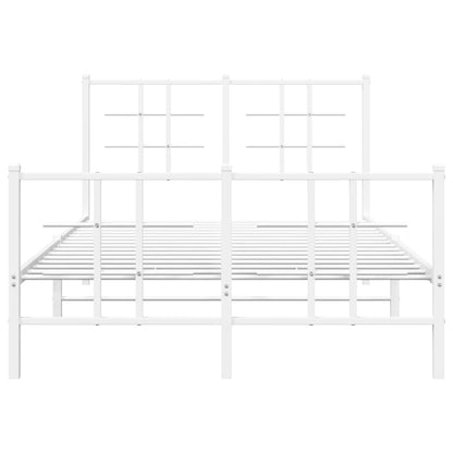 Giroletto con Testiera e Pediera Metallo Bianco 120x200 cm | homemem39