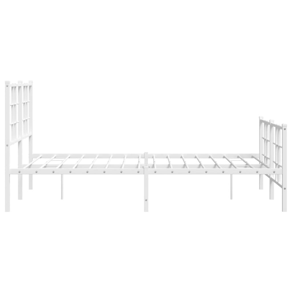 Giroletto con Testiera e Pediera Metallo Bianco 120x200 cm | homemem39