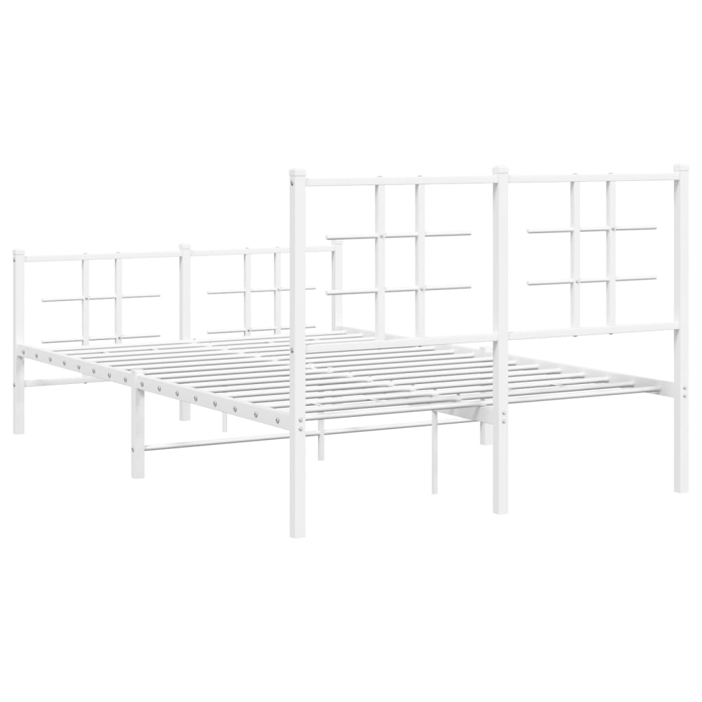 Giroletto con Testiera e Pediera Metallo Bianco 120x200 cm | homemem39