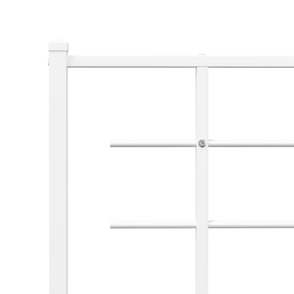 Giroletto con Testiera e Pediera Metallo Bianco 120x200 cm | homemem39