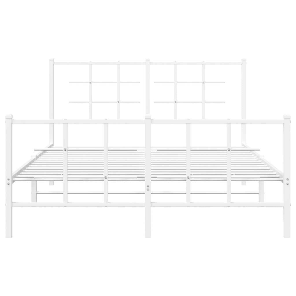 Giroletto con Testiera e Pediera Metallo Bianco 140x200 cm | homemem39