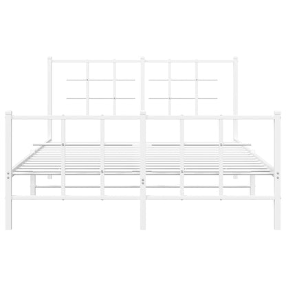 Giroletto con Testiera e Pediera Metallo Bianco 140x200 cm | homemem39