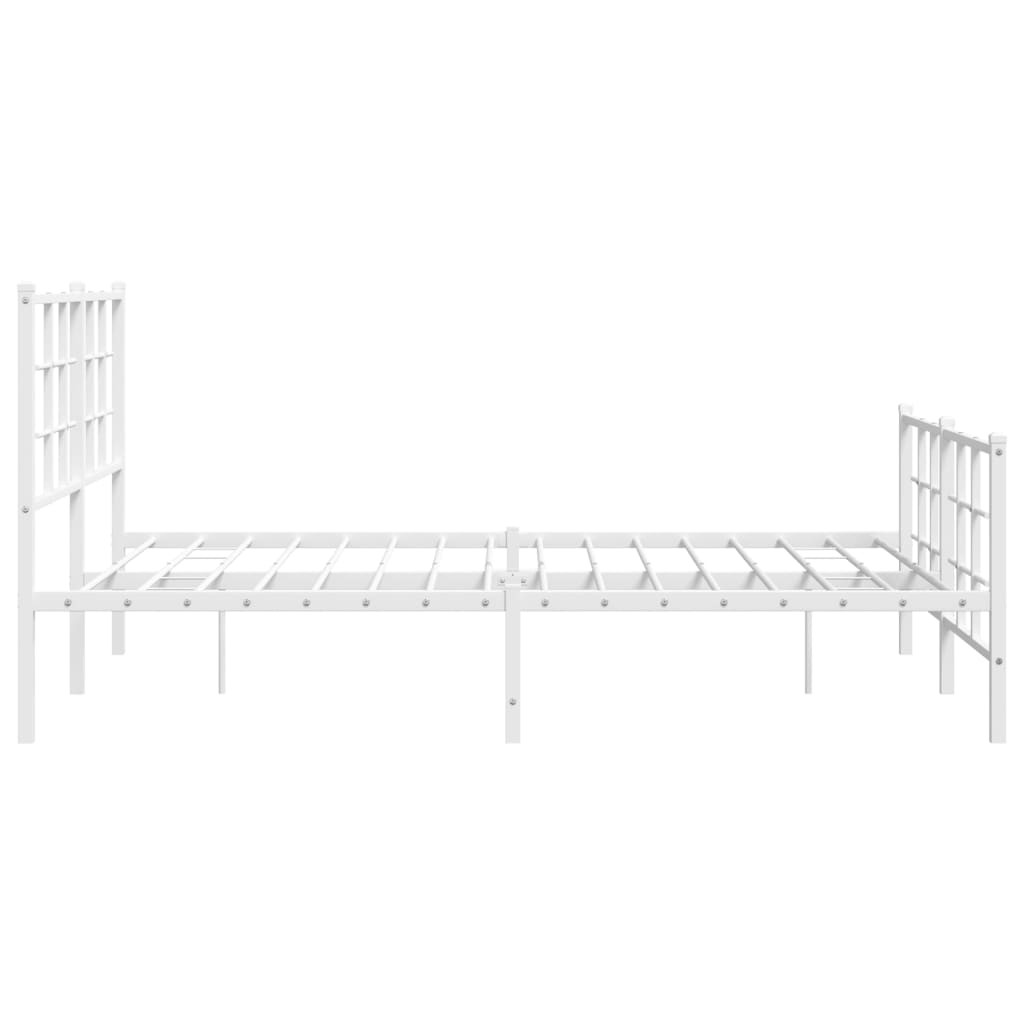 Giroletto con Testiera e Pediera Metallo Bianco 140x200 cm | homemem39