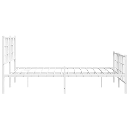 Giroletto con Testiera e Pediera Metallo Bianco 140x200 cm | homemem39