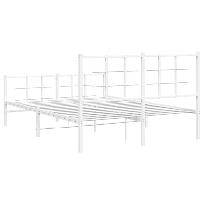Giroletto con Testiera e Pediera Metallo Bianco 140x200 cm | homemem39
