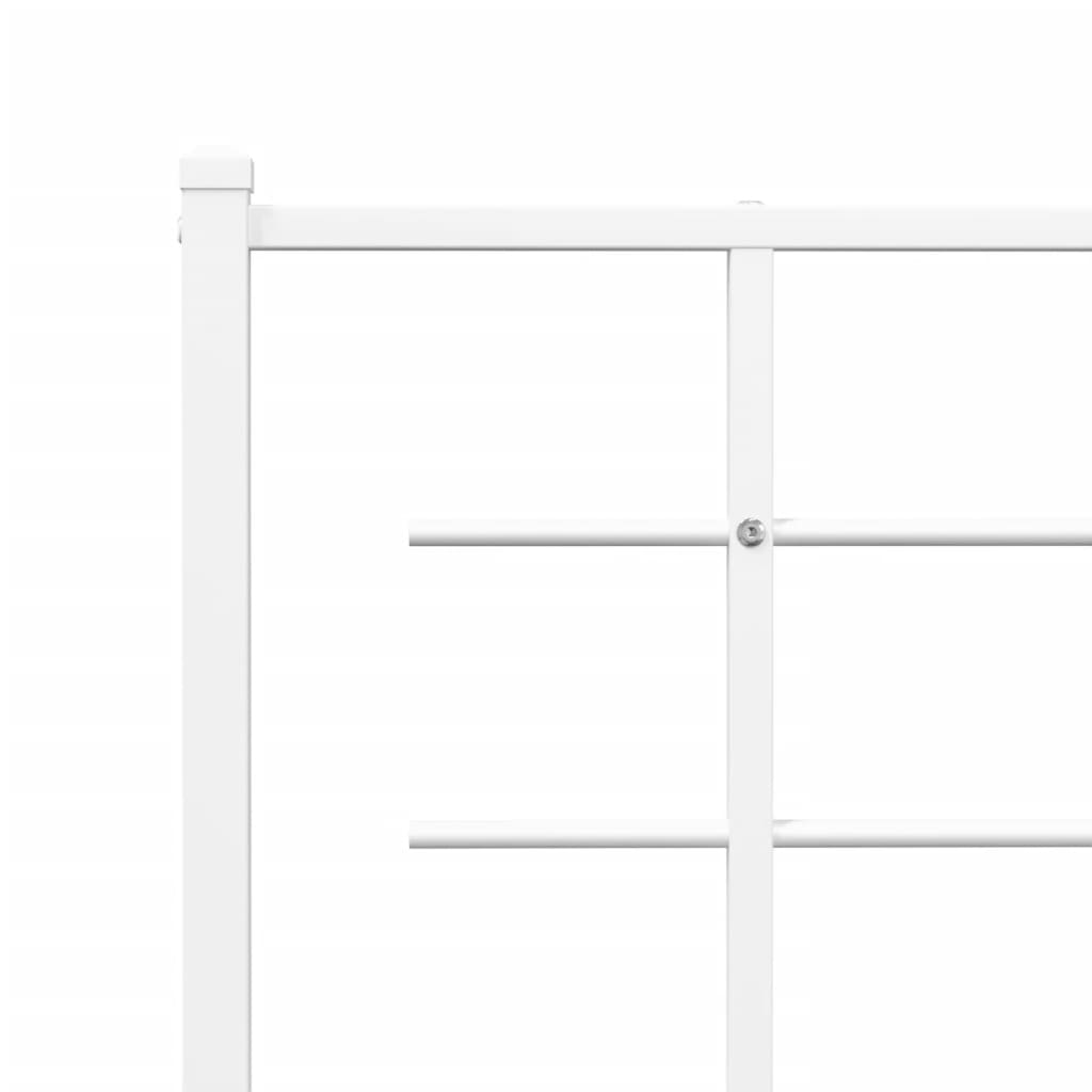 Giroletto con Testiera e Pediera Metallo Bianco 140x200 cm | homemem39