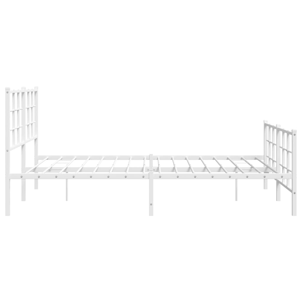 Giroletto con Testiera e Pediera Metallo Bianco 150x200 cm