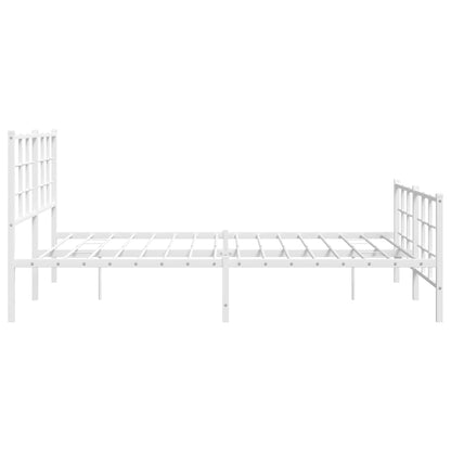 Giroletto con Testiera e Pediera Metallo Bianco 150x200 cm