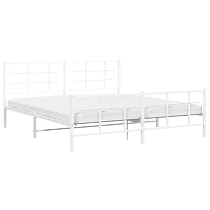 Giroletto con Testiera e Pediera Metallo Bianco 183x213 cm