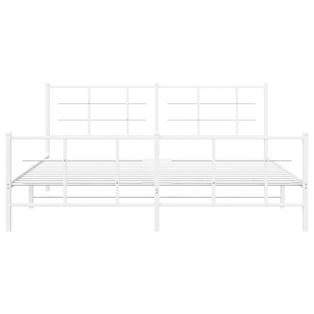 Giroletto con Testiera e Pediera Metallo Bianco 183x213 cm | homemem39