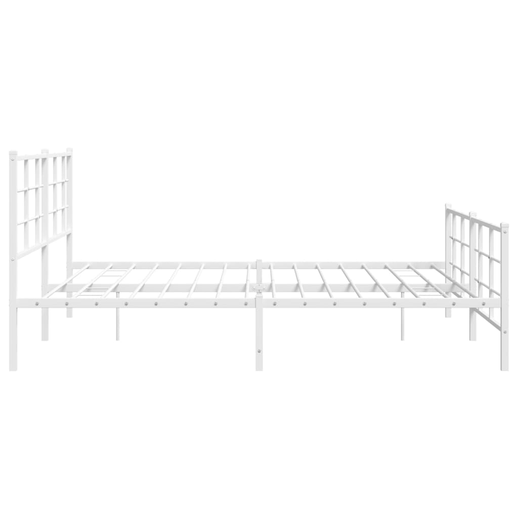 Giroletto con Testiera e Pediera Metallo Bianco 183x213 cm | homemem39