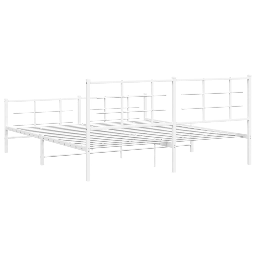 Giroletto con Testiera e Pediera Metallo Bianco 183x213 cm | homemem39