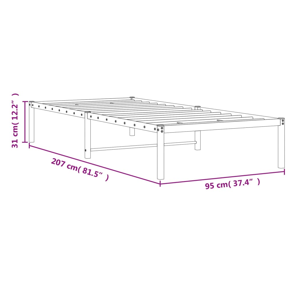 Giroletto in Metallo Bianco 90x200 cm | homemem39