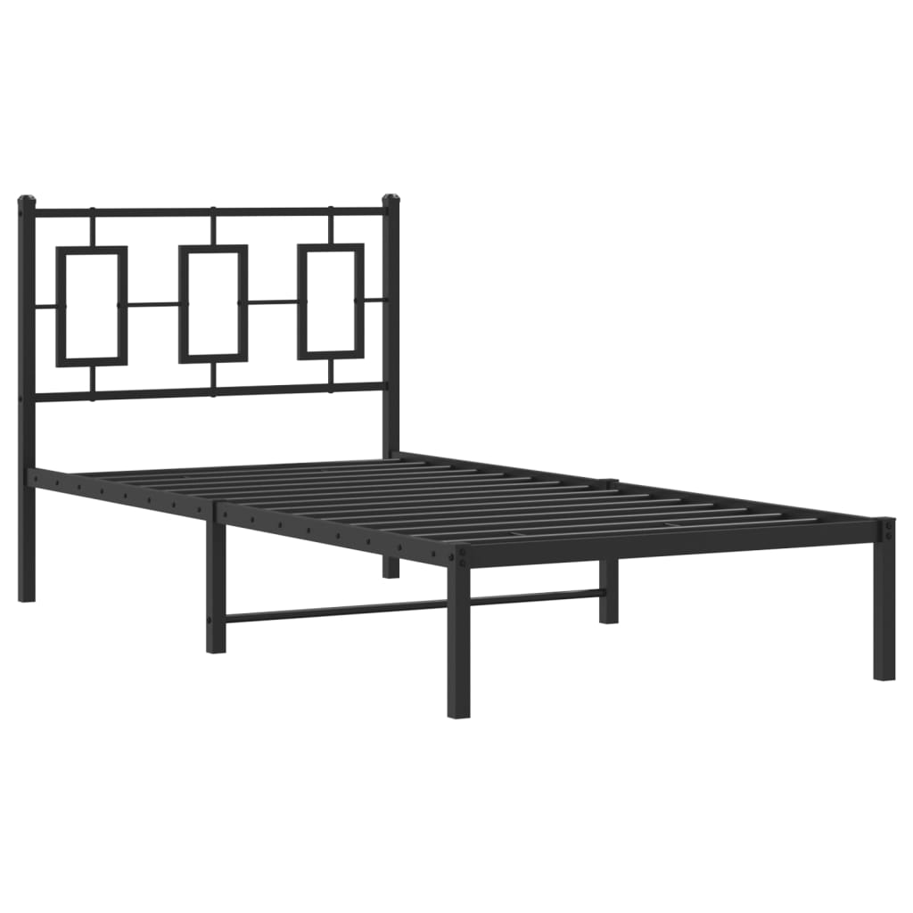 Giroletto con Testiera in Metallo Nero 90x190 cm | homemem39